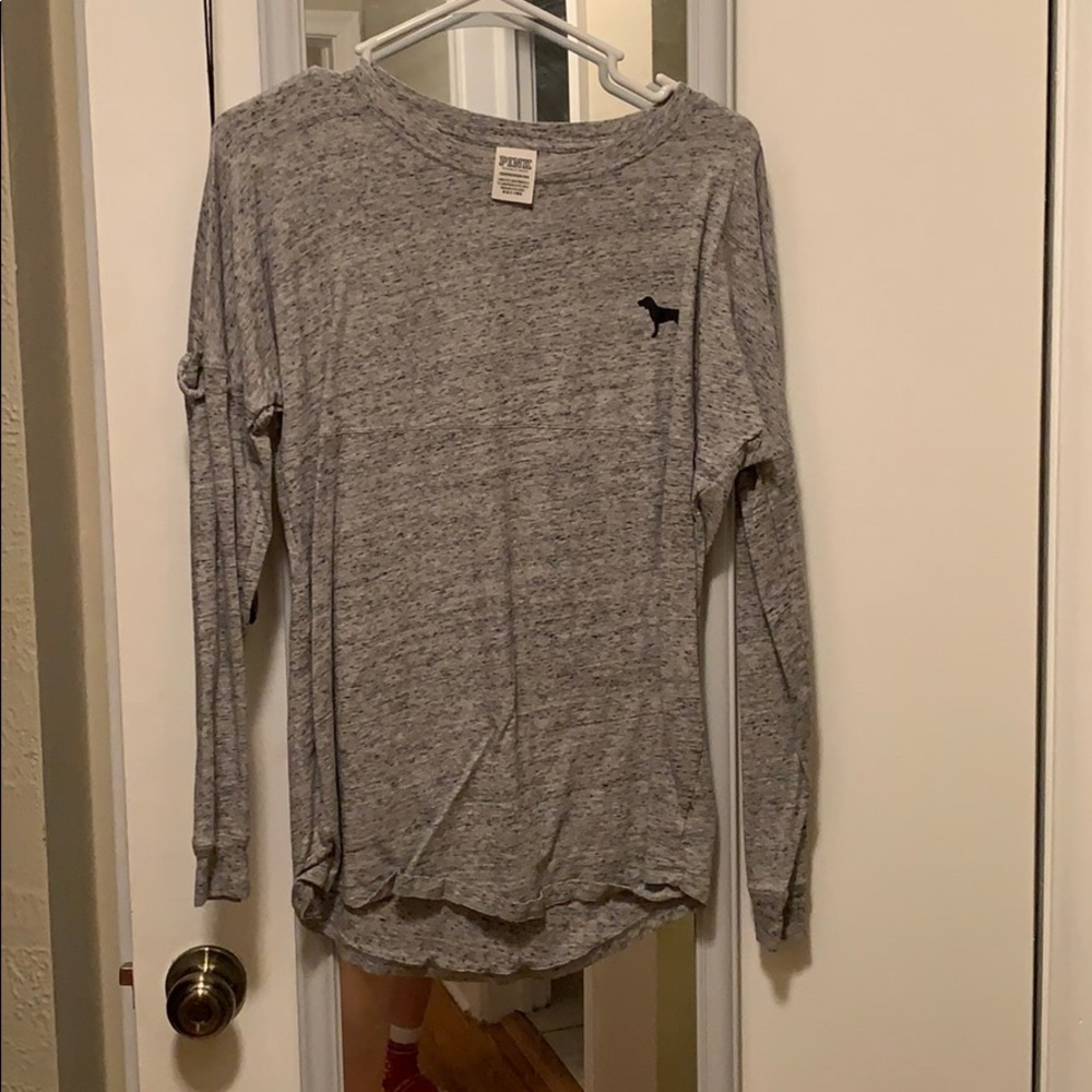 Grey pink long sleeve shirt